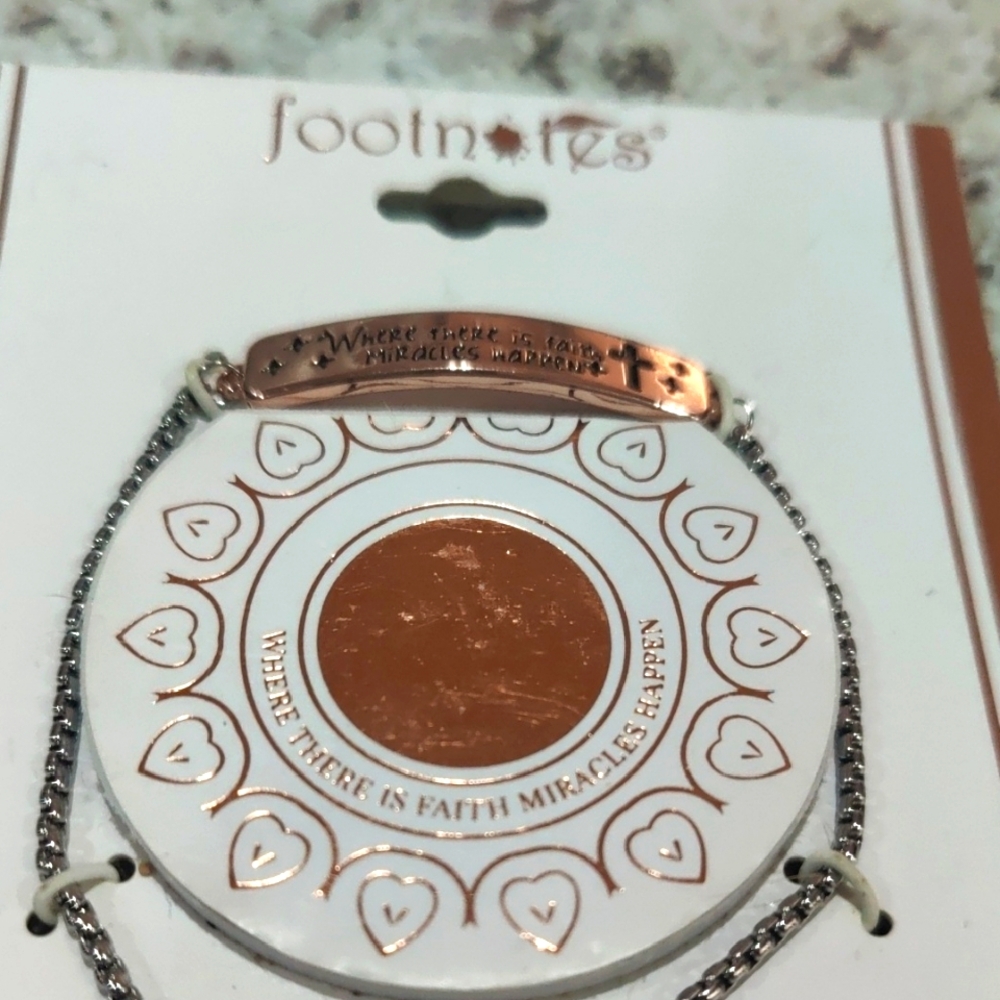 Footnotes Silver Plated Adjustable Faith Bracelet